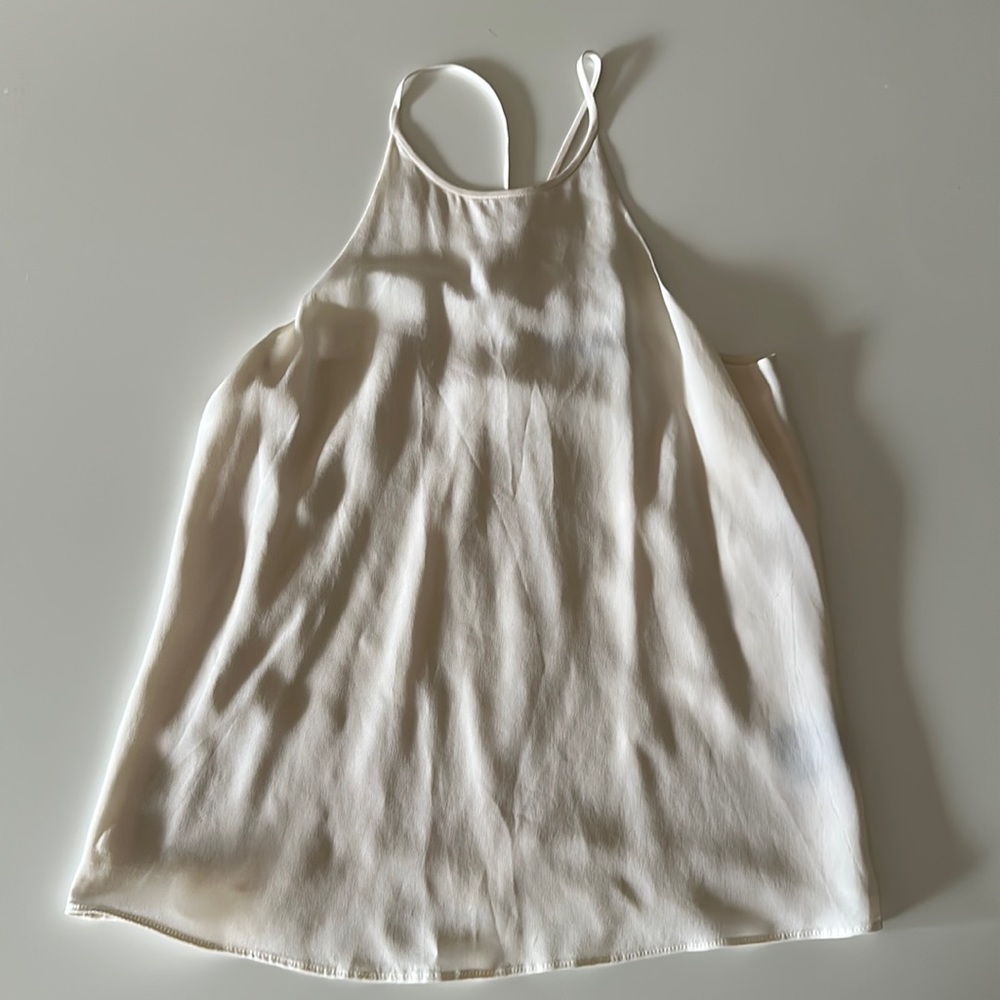 WHITE SILK TANK TOP // TIBI // SIZE 2